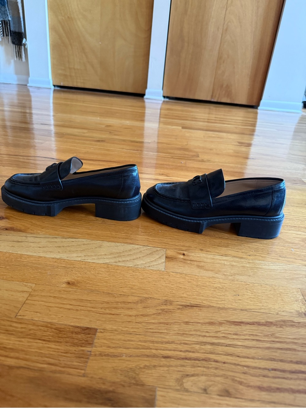 Coach Leah Loafer Black Leather Chunky Penny Loafers - Women - Picture 7 of 9
